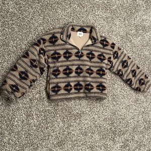 Aztec half zip pullover